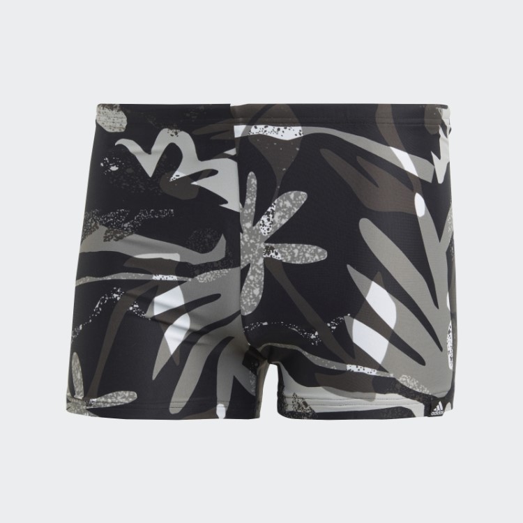Boxer De Natação Com Gráfico Floral Preto Adidas