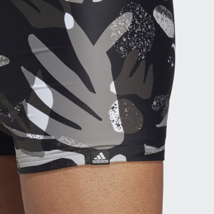 Boxer De Natação Com Gráfico Floral Preto Adidas