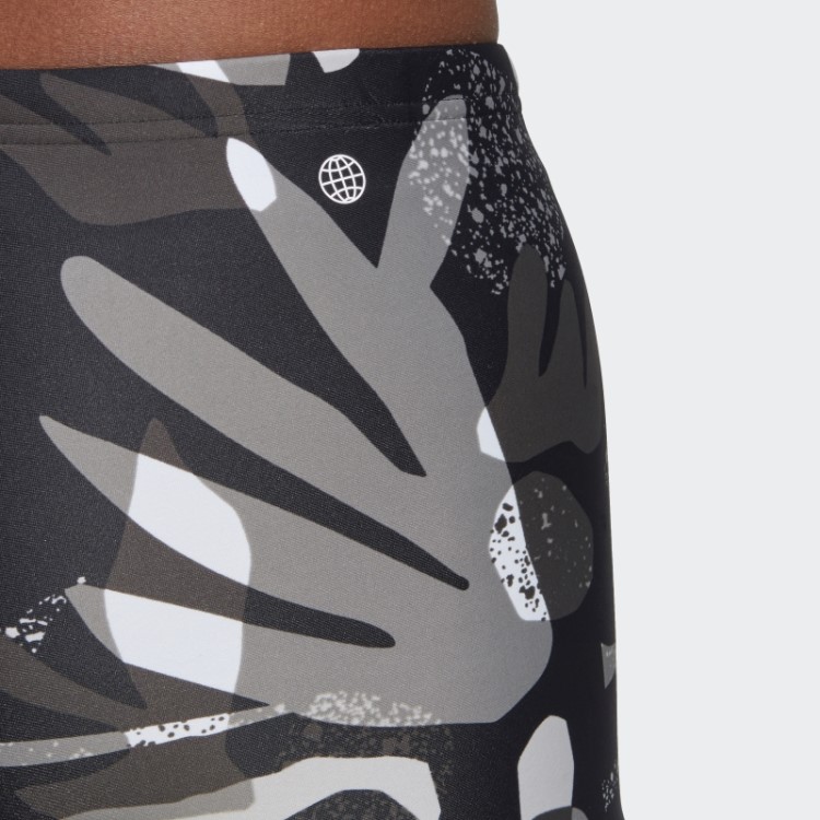 Boxer De Natação Com Gráfico Floral Preto Adidas