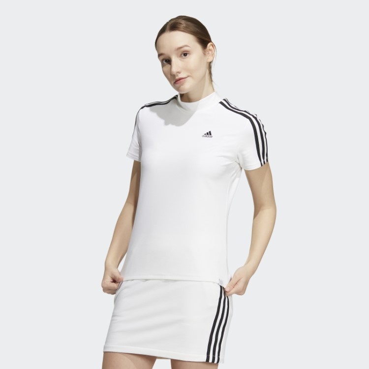 Camiseta Com Decote Falso Com As Três Listras Branca Adidas