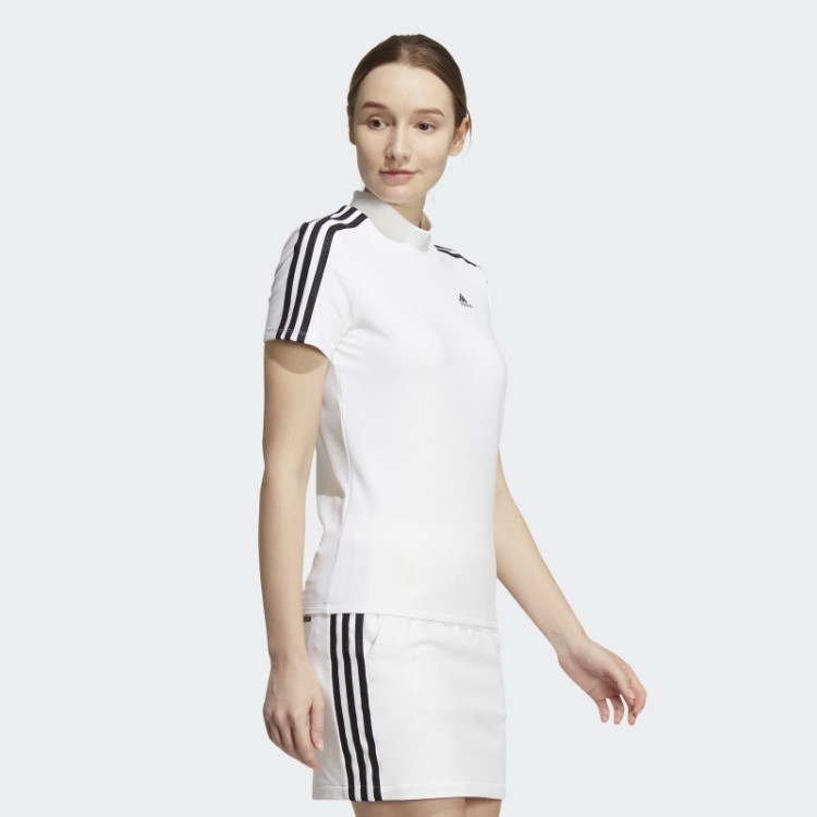 Camiseta Com Decote Falso Com As Três Listras Branca Adidas