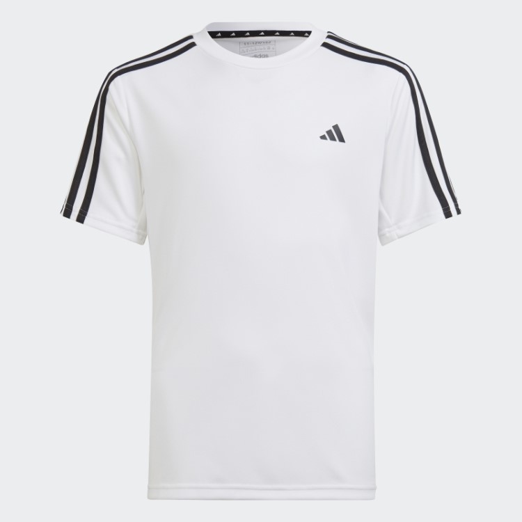 Camiseta Adidas White Train Essentials Aeroready Com As Três Listras De Ajuste Regular