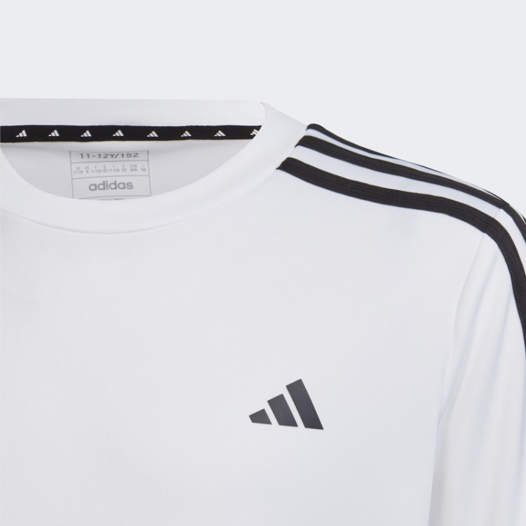 Camiseta Adidas White Train Essentials Aeroready Com As Três Listras De Ajuste Regular