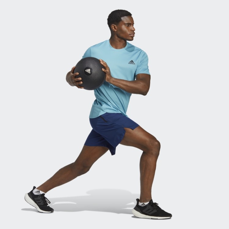 Bermuda De Treino Azul Escuro Adidas Serrilhada