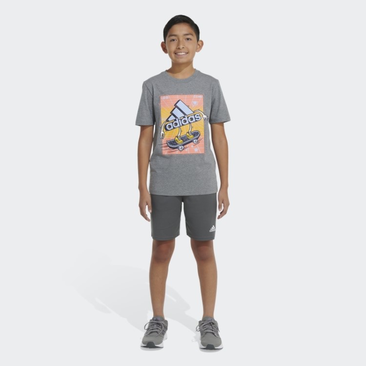 Distintivo De Skater Cinza Médio Adidas Heather De Camiseta Esportiva