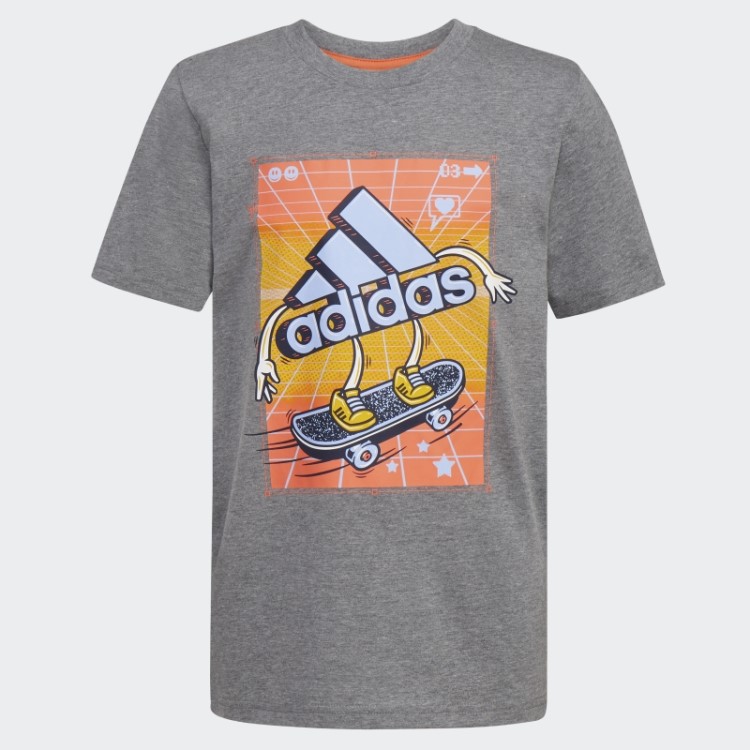 Distintivo De Skater Cinza Médio Adidas Heather De Camiseta Esportiva