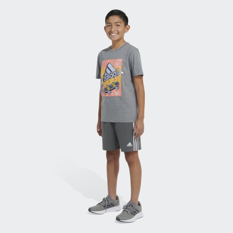 Distintivo De Skater Cinza Médio Adidas Heather De Camiseta Esportiva