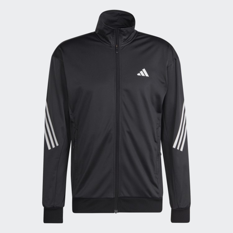 Jaqueta De Tênis De Malha Com As Três Listras Preta Adidas