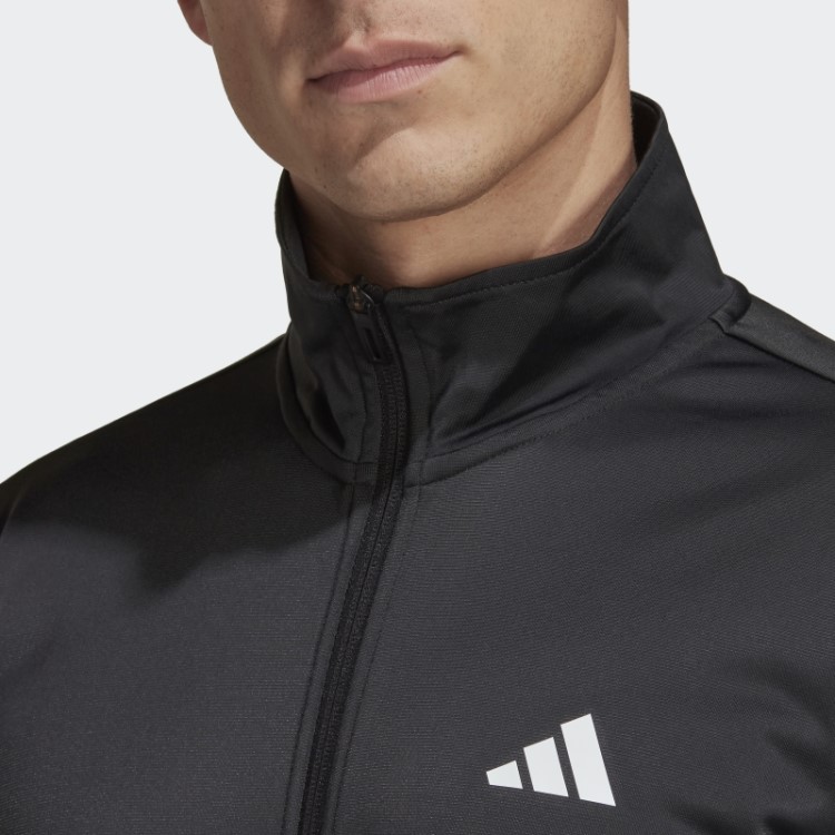Jaqueta De Tênis De Malha Com As Três Listras Preta Adidas