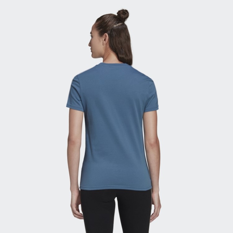 Camiseta Adidas Essentials Slim Com As Três Listras Azul Alterado