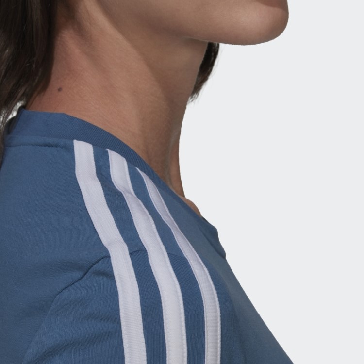 Camiseta Adidas Essentials Slim Com As Três Listras Azul Alterado