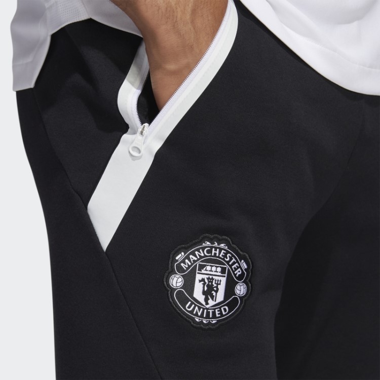 Calças De Treino De Viagem Adidas Manchester United Pretas Quentes
