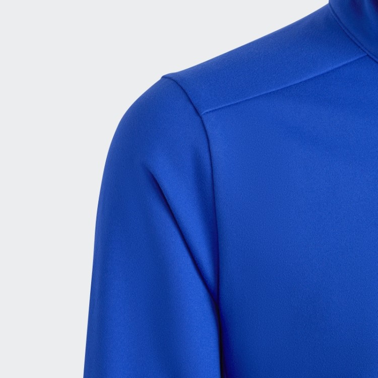 Camiseta De Manga Longa Azul Adidas Aeroready Com Meio Zíper