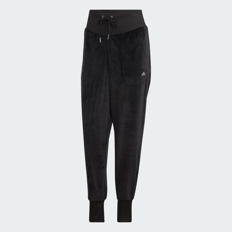 Calça Jogger De Veludo Aconchegante Adidas Holidayz Preta