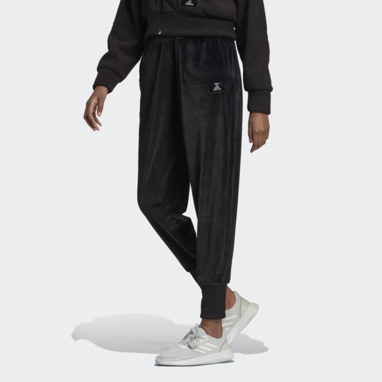 Joggers De Veludo Aconchegantes Holidayz Pretos Adidas