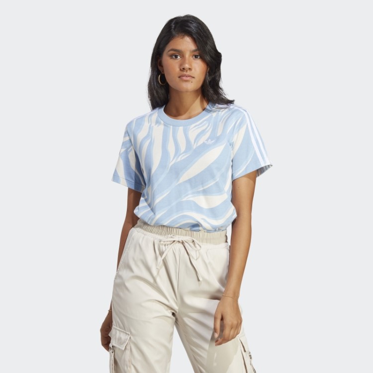 Camiseta Adidas Abstract Allover Animal Print Ambiente Sky