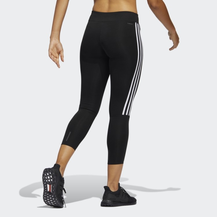 Legging Preta Com As Três Listras Adidas Running