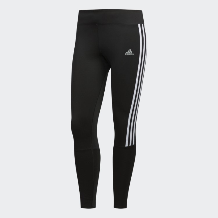 Legging Preta Com As Três Listras Adidas Running