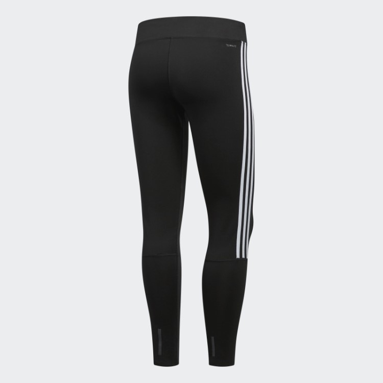 Legging Preta Com As Três Listras Adidas Running
