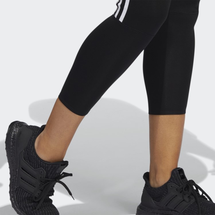 Legging Preta Com As Três Listras Adidas Running