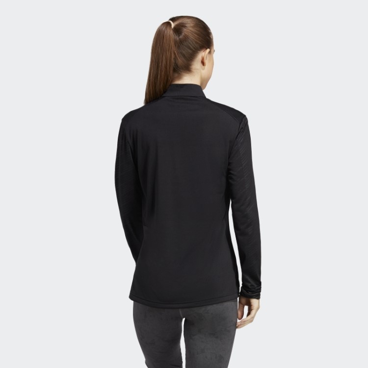 Adidas Terrex Camiseta De Manga Longa Com Meio Zíper Multi Preto