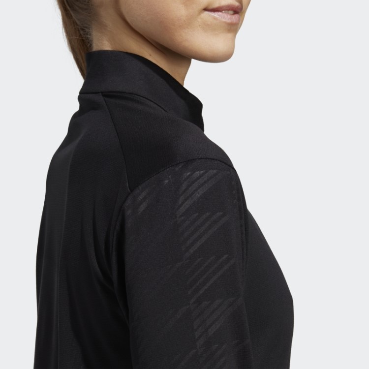Adidas Terrex Camiseta De Manga Longa Com Meio Zíper Multi Preto