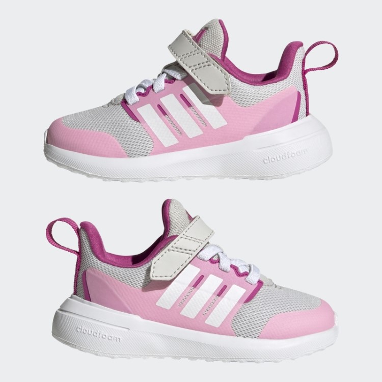 Tênis Fortarun 2.0 Cloudfoam Elástico Com Tira Superior Em Renda Cinza Adidas