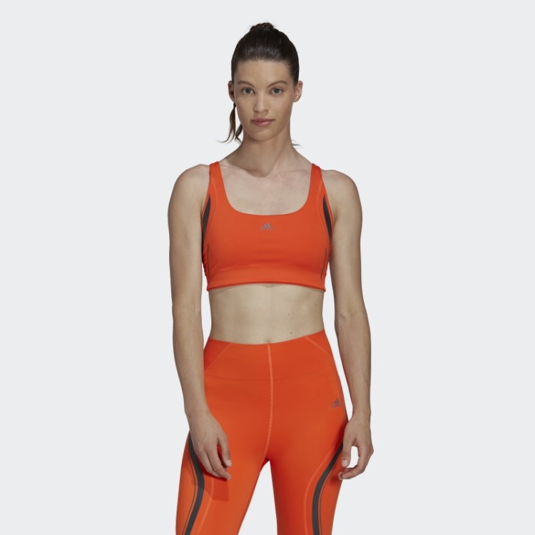 Sutiã Hiit De Suporte Médio Adidas Powerimpact Luxe Training Laranja
