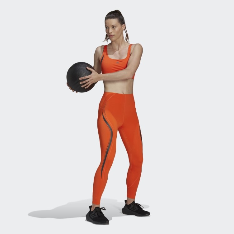 Sutiã Hiit De Suporte Médio Adidas Powerimpact Luxe Training Laranja