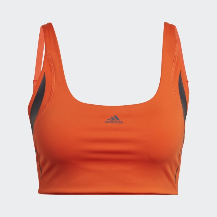 Sutiã Hiit De Suporte Médio Adidas Powerimpact Luxe Training Laranja