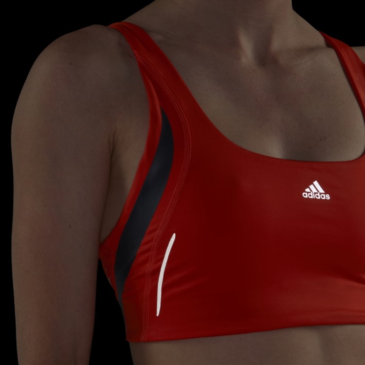 Sutiã Hiit De Suporte Médio Adidas Powerimpact Luxe Training Laranja