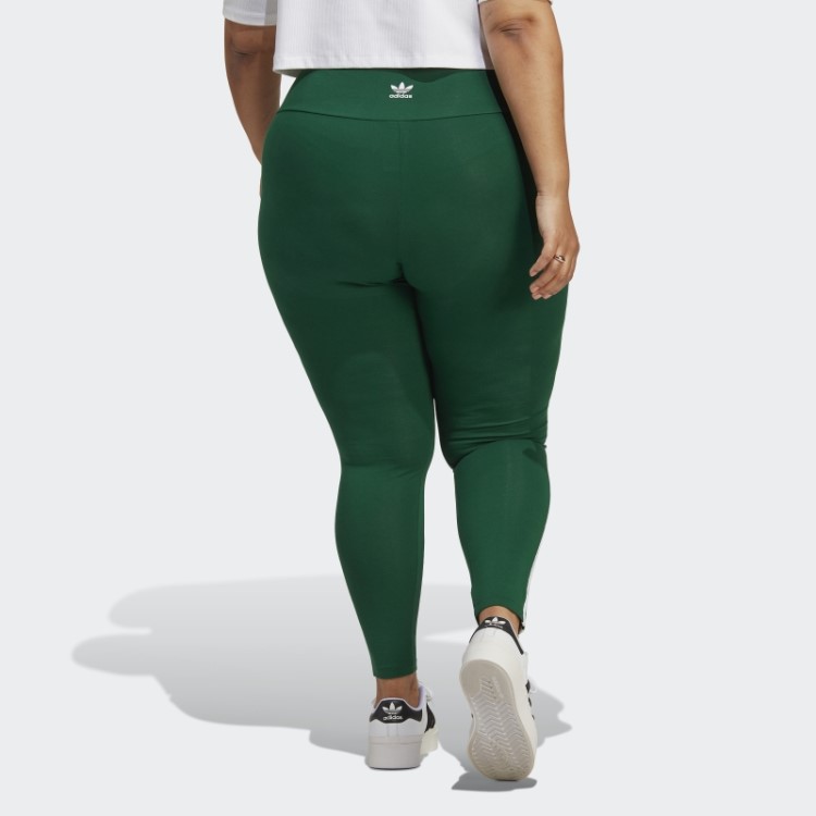 Legging Adicolor Classics Verde Escuro Com As Três Listras Da Adidas (tamanho Grande)