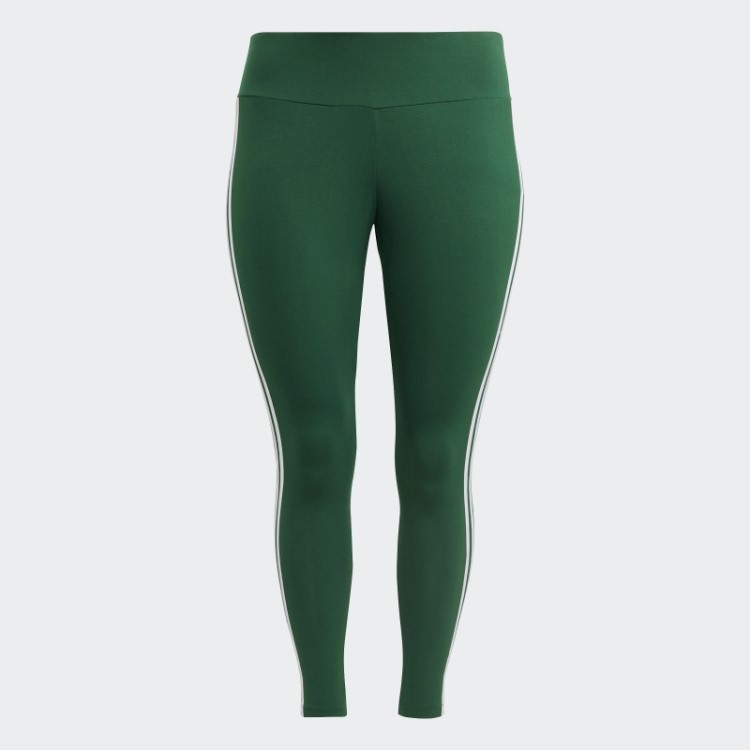 Legging Adicolor Classics Verde Escuro Com As Três Listras Da Adidas (tamanho Grande)