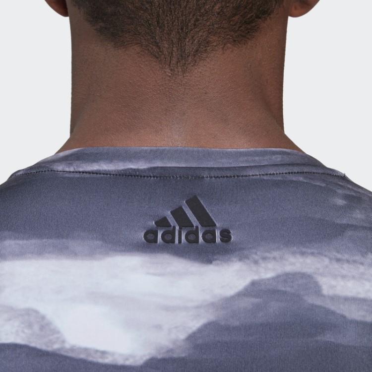 Camiseta De Manga Longa Adidas Allover Print Yoga Training