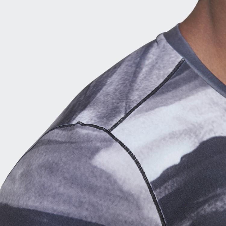 Camiseta De Manga Longa Adidas Allover Print Yoga Training