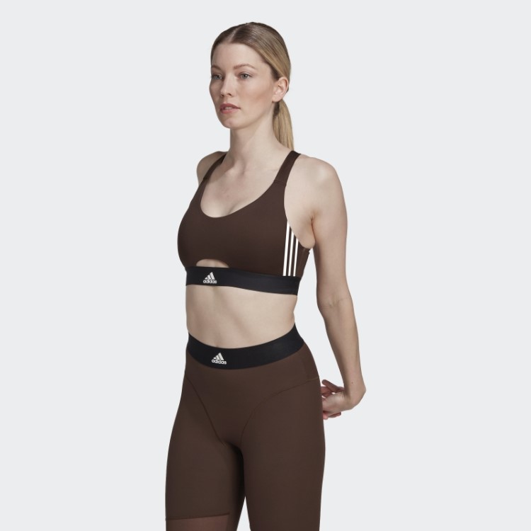 Adidas Powerreact Training Sutiã Hiperglam De Suporte Médio Marrom