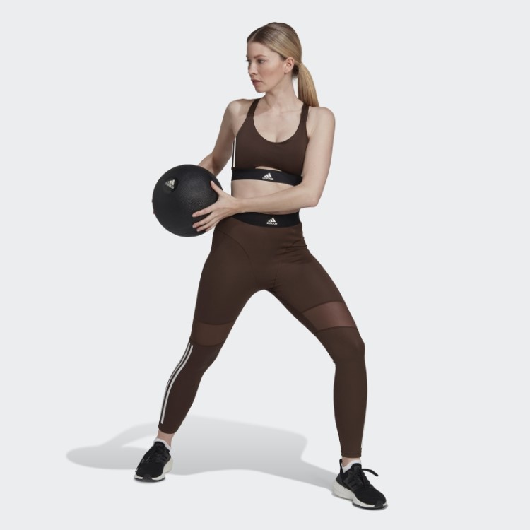 Adidas Powerreact Training Sutiã Hiperglam De Suporte Médio Marrom