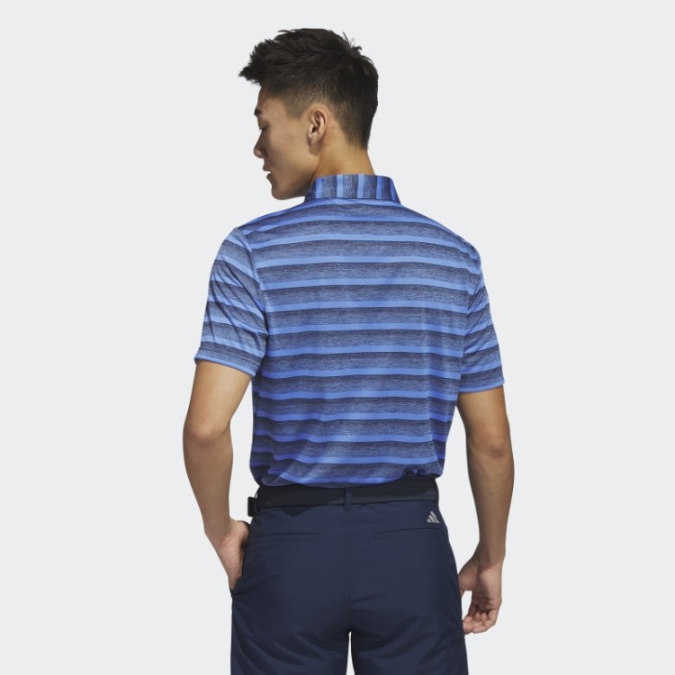 Camisa Polo Listrada Azul Marinho Adidas