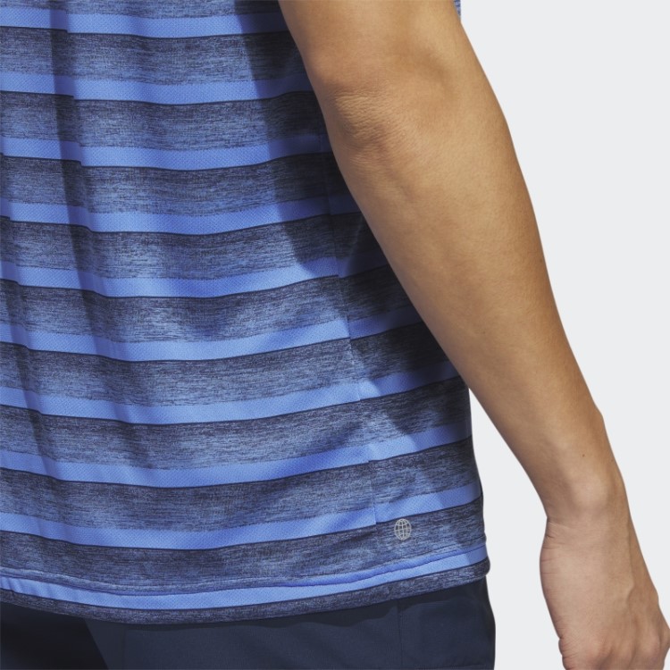 Camisa Polo Listrada Azul Marinho Adidas