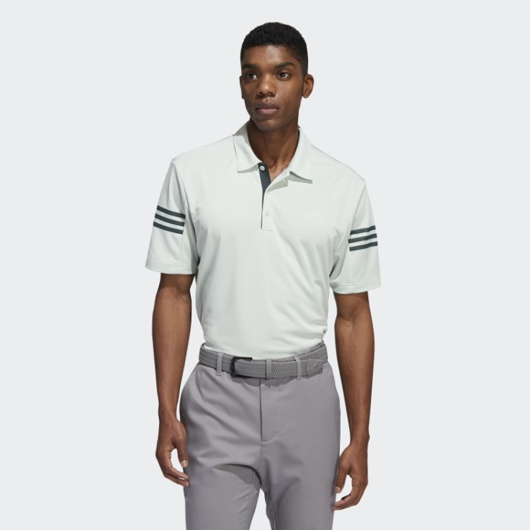 Camisa Polo Verde Adidas Com As Três Listras