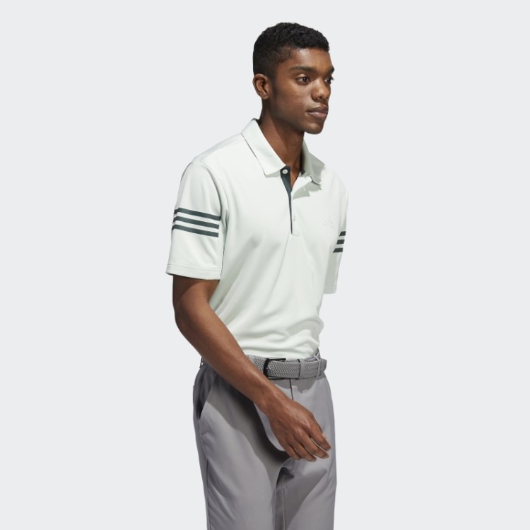 Camisa Polo Verde Adidas Com As Três Listras