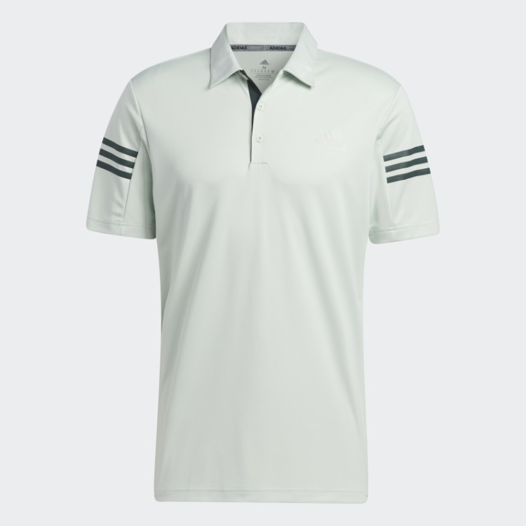 Camisa Polo Verde Adidas Com As Três Listras