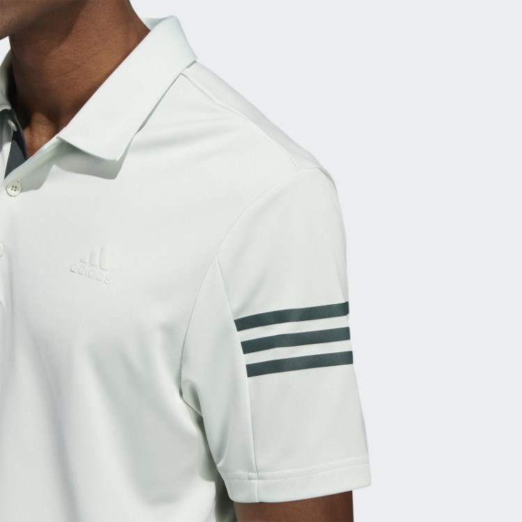 Camisa Polo Verde Adidas Com As Três Listras