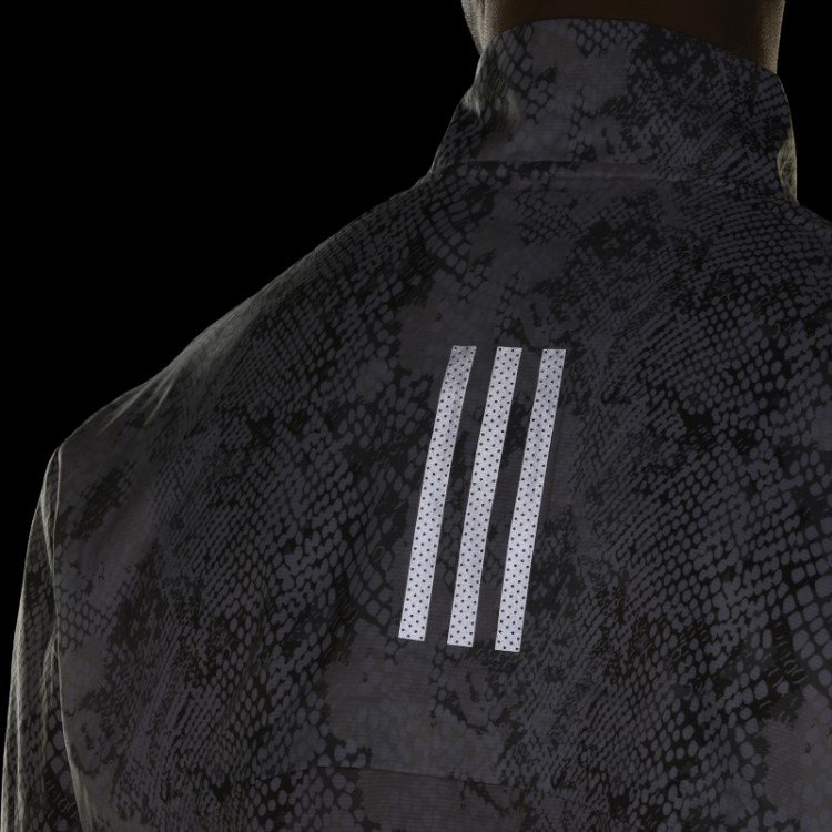 Adidas Jaqueta Maratona Branca Com Estampa Allover