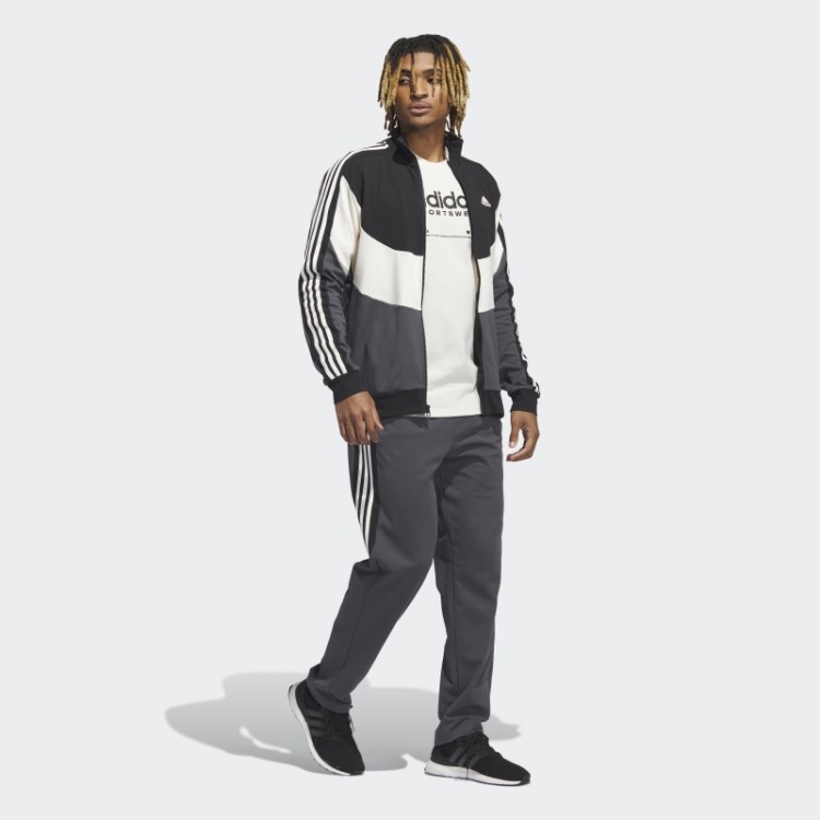 Adidas Agasalho Cinza Colorblock