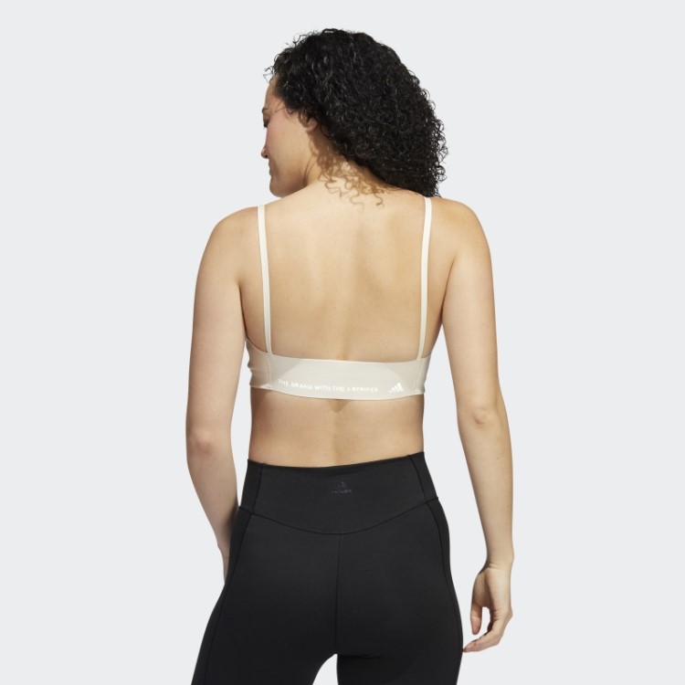 Sutiã De Suporte Leve Para Estúdio De Ioga Adidas Branco
