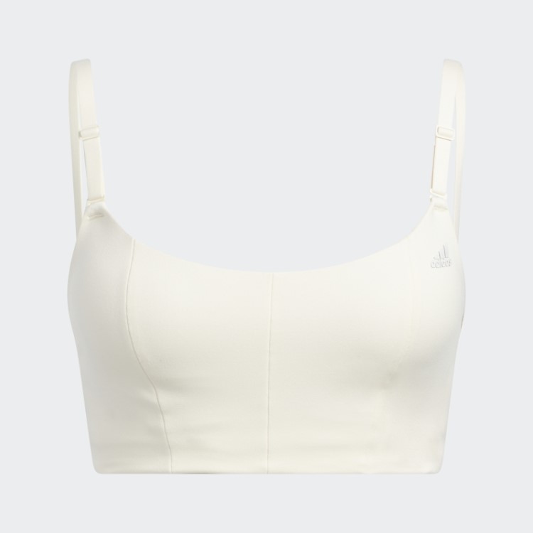Sutiã De Suporte Leve Para Estúdio De Ioga Adidas Branco