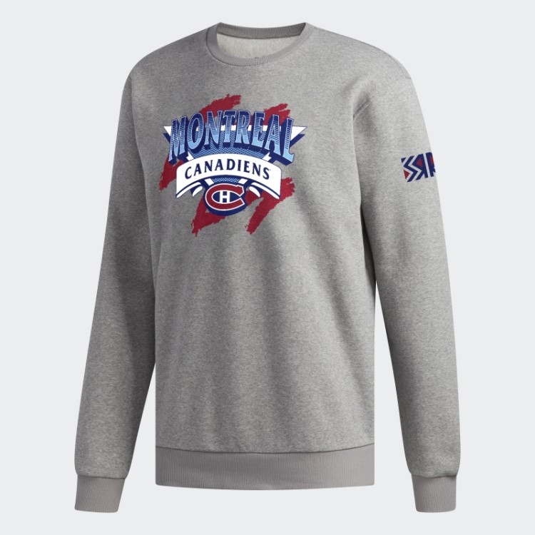 Adidas Canadiens Moletom Vintage Crew Cinza Médio