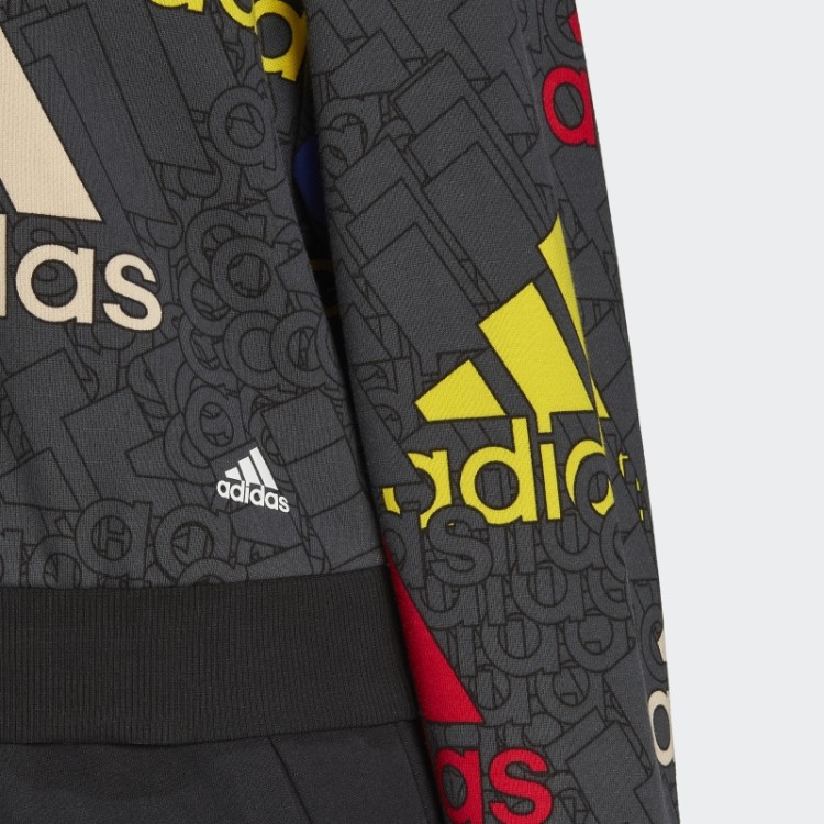 Moletom Adidas Essentials Carbon Cropped Com Logo Multicolorido