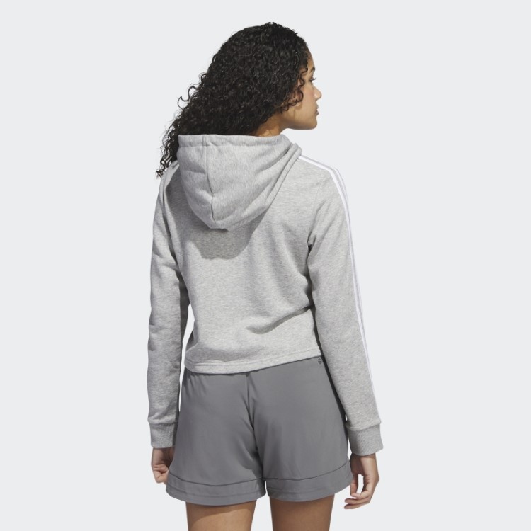 Moletom Cropped Com As Três Listras Cinza Espanha Adidas